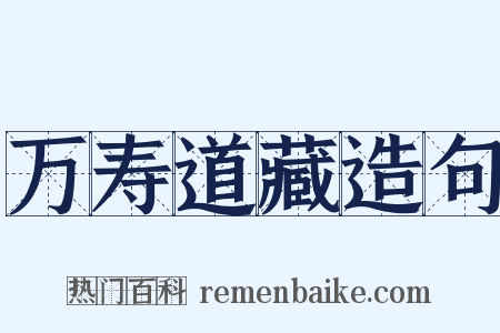 万寿道藏造句是什么意思的图片